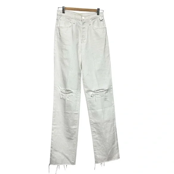 Favorite Daughter The Otto High Rise Boyfriend Jeans In Whistler White NWT - Picture 2 of 12